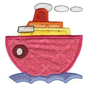 Picture of Boat On The Move Applique Machine Embroidery Design