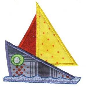 Picture of Sailboat On The Move Applique Machine Embroidery Design