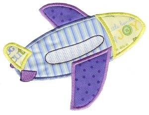 Picture of Airplane On The Move Applique Machine Embroidery Design