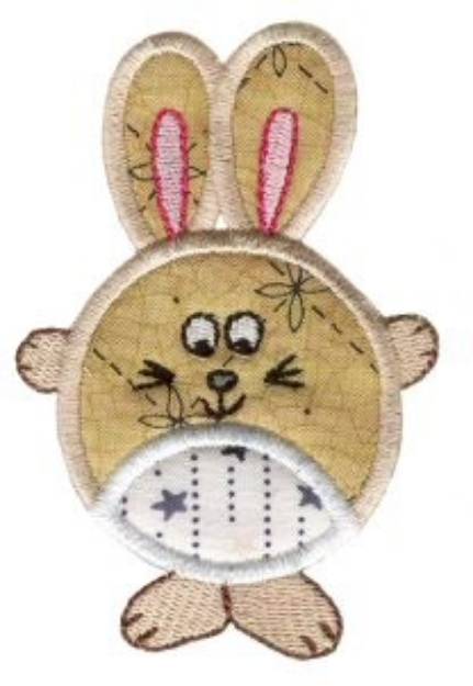 Picture of Roundys Rabbit Applique Machine Embroidery Design