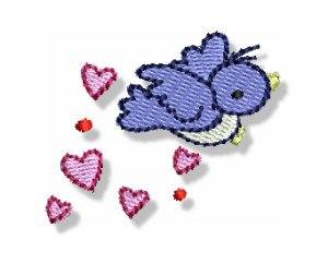 Picture of Valentines Mini Bird Machine Embroidery Design