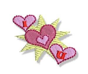 Picture of Valentines Mini Hearts Machine Embroidery Design