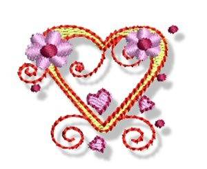 Picture of Valentines Mini Heart Machine Embroidery Design