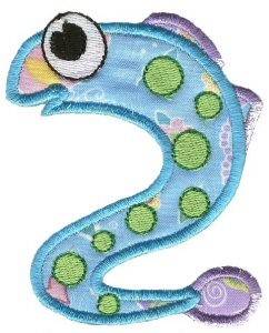 Picture of Eel Sea Squirts Applique Machine Embroidery Design