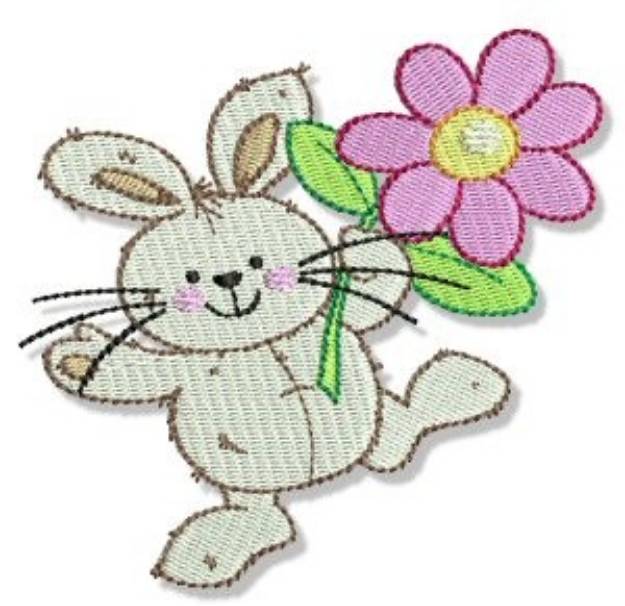 Picture of Easter Parade Daisy Rabbit Machine Embroidery Design