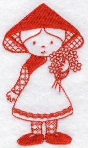 Picture of Kids Of The World Redwork Machine Embroidery Design
