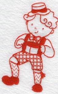 Picture of Kids Of The World Germany Redwork Machine Embroidery Design
