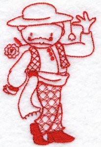 Picture of Kids Of The World Spain Redworkk Machine Embroidery Design