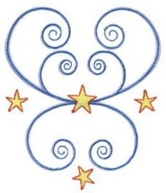 Picture of Swirly Stars Machine Embroidery Design
