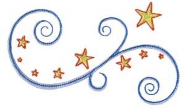 Picture of Swirly Stars Machine Embroidery Design