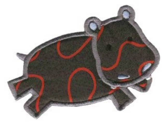 Picture of Jungle Daze Hippo Applique Machine Embroidery Design