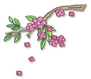 Picture of Oriental Cherry Blossom Machine Embroidery Design