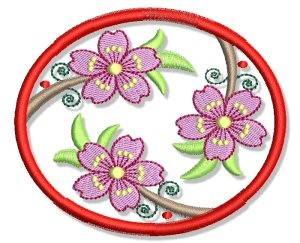 Picture of Oriental Cherry Blossoms Machine Embroidery Design