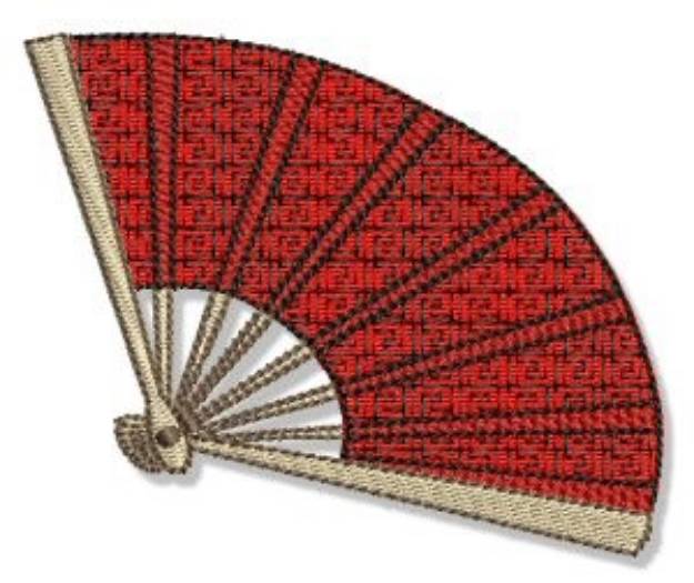 Picture of Oriental Hand Fan Machine Embroidery Design