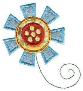 Picture of Doodle Flower Applique Machine Embroidery Design
