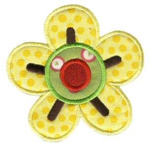 Picture of Gold Doodle Flower Applique Machine Embroidery Design