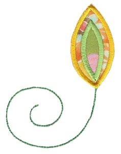Picture of Doodle Flower Leaf Applique Machine Embroidery Design