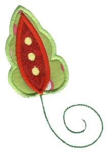Picture of Doodle Flower leaf Applique Machine Embroidery Design