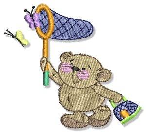 Picture of Teddy Bear & Butterflies Machine Embroidery Design