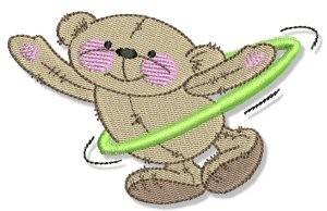 Picture of Hula Hooping Teddy Bear Machine Embroidery Design