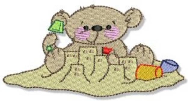 Picture of Sand Castle Teddy Bears Machine Embroidery Design