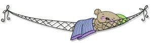 Picture of Hammock Napping Teddy Bear Machine Embroidery Design