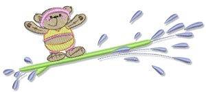Picture of Surfing Teddy Bear Machine Embroidery Design