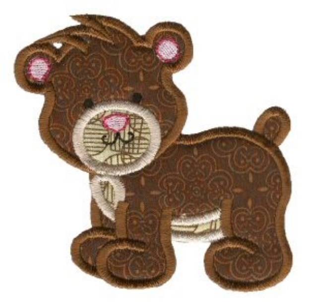 Picture of Sweet Applique Puppy Machine Embroidery Design