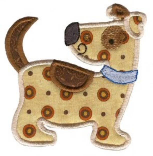 Picture of Sweet Spotted Puppy Applique Machine Embroidery Design