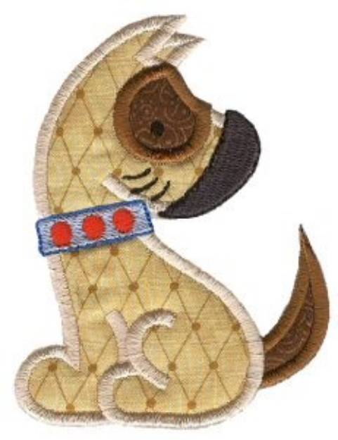 Picture of Sweet Sitting Puppy Applique Machine Embroidery Design