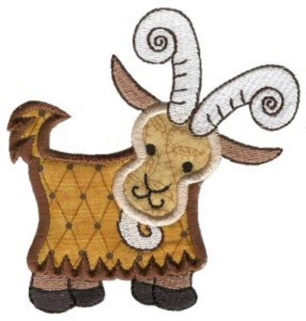 Picture of Sweet Applique Goat Machine Embroidery Design