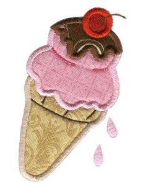 Picture of Applique Ice Cream Cone Machine Embroidery Design
