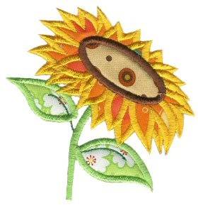 Picture of Applique Sunflower Machine Embroidery Design