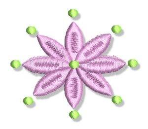 Picture of Flower Petals & Dots Machine Embroidery Design