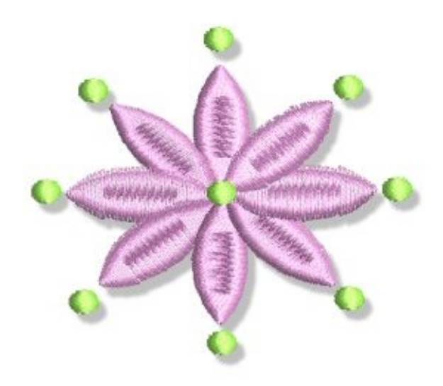 Picture of Flower Petals & Dots Machine Embroidery Design