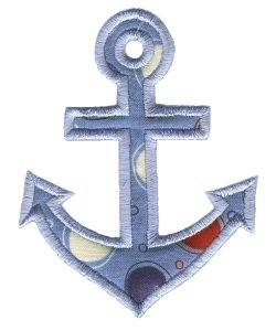 Picture of Nautical Applique Anchor Machine Embroidery Design