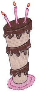 Picture of Tall Birthday Cake Machine Embroidery Design
