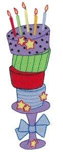Picture of Crazy Birthday Cake Machine Embroidery Design