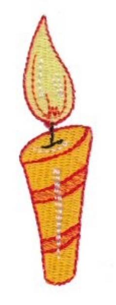 Picture of Striped Birthday Candle Machine Embroidery Design