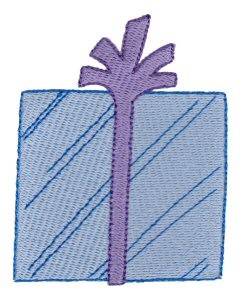Picture of Blue Birthday Gift Machine Embroidery Design