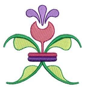 Picture of Floral Fleur De Lis Machine Embroidery Design