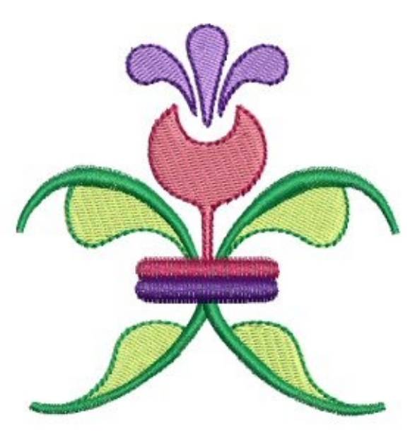 Picture of Floral Fleur De Lis Machine Embroidery Design
