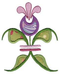 Picture of Floral Applique Fleur De Lis Machine Embroidery Design