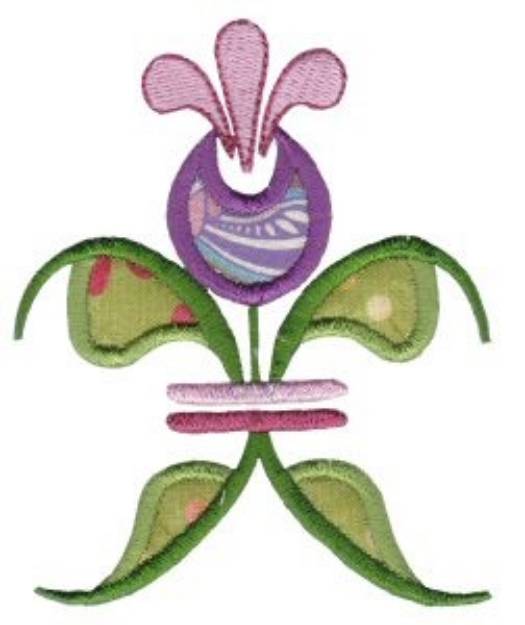 Picture of Floral Applique Fleur De Lis Machine Embroidery Design