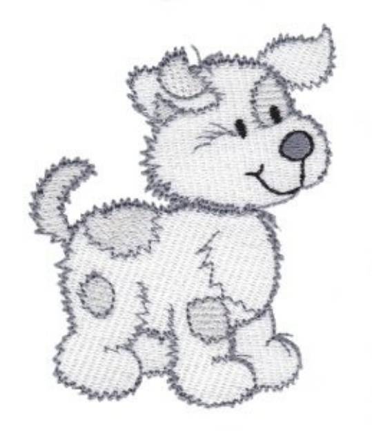 Picture of Cute Cartoon Puppy Machine Embroidery Design