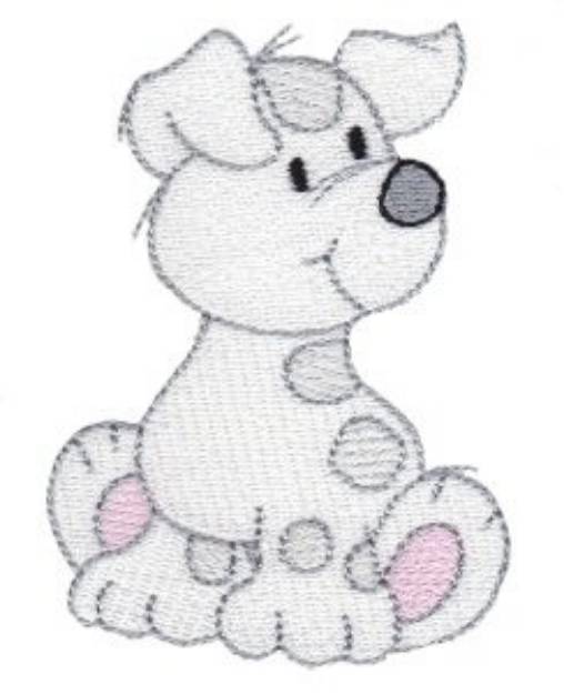 Picture of Sitting Cartoon Puppy Machine Embroidery Design