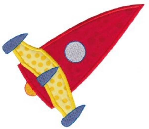 Picture of Rocket Ship Applique Machine Embroidery Design