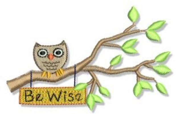 Picture of Earth Day Owl Machine Embroidery Design