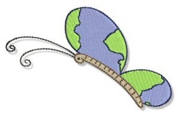 Picture of Earth Day Butterfly Machine Embroidery Design