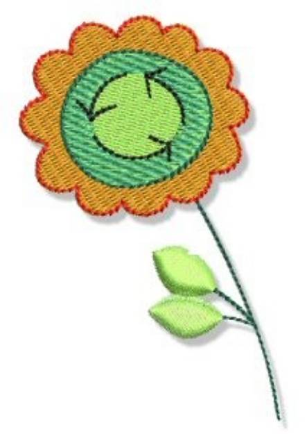 Picture of Earth Day Recycling Flower Machine Embroidery Design